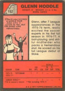 1977-78 Topps Footballer English (Red Backs) #152 Glenn Hoddle Back