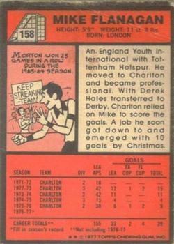 1977-78 Topps Footballer English (Red Backs) #158 Mike Flanagan Back