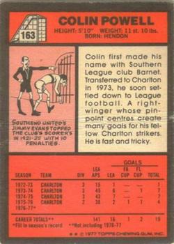 1977-78 Topps Footballer English (Red Backs) #163 Colin Powell Back
