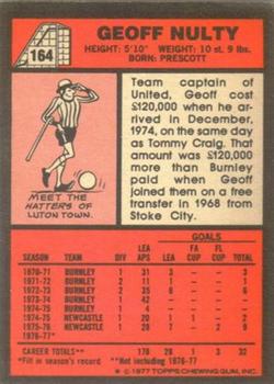 GEOFF NULTY RED BACK 1977 TOPPS-FOOTBALL -#164- NEWCASTLE 