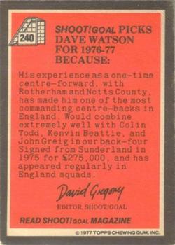 1977-78 Topps Footballer English (Red Backs) #240 Dave Watson Back