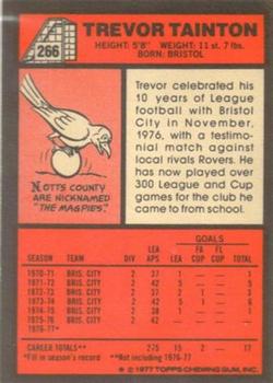 1977-78 Topps Footballer English (Red Backs) #266 Trevor Tainton Back