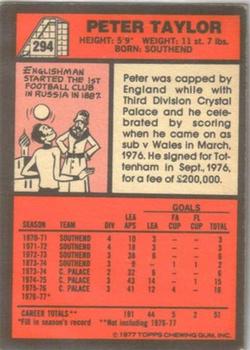 1977-78 Topps Footballer English (Red Backs) #294 Peter Taylor Back