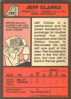 1977-78 Topps Footballer English (Red Backs) #299 Jeff Clarke Back