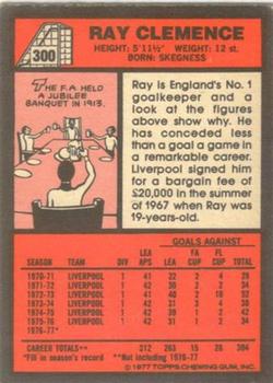 1977-78 Topps Footballer English (Red Backs) #300 Ray Clemence Back
