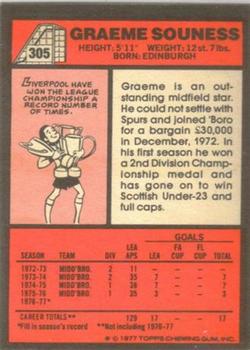 1977-78 Topps Footballer English (Red Backs) #305 Graeme Souness Back