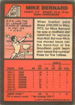1977-78 Topps Footballer English (Red Backs) #307 Mike Bernard Back