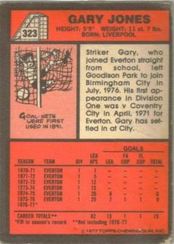 1977-78 Topps Footballer English (Red Backs) #323 Gary Jones Back