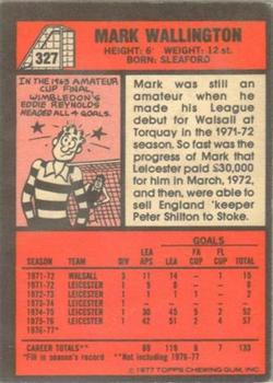 1977-78 Topps Footballer English (Red Backs) #327 Mark Wallington Back