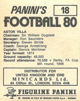 1979-80 Panini Football 80 (UK) #18 Aston Villa Club Badge Back