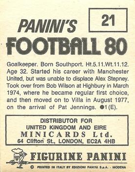 1979-80 Panini Football 80 (UK) #21 Jimmy Rimmer Back