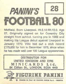 1979-80 Panini Football 80 (UK) #28 Dennis Mortimer Back
