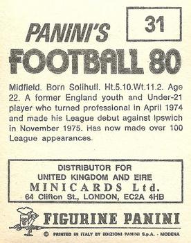 1979-80 Panini Football 80 (UK) #31 John Deehan Back