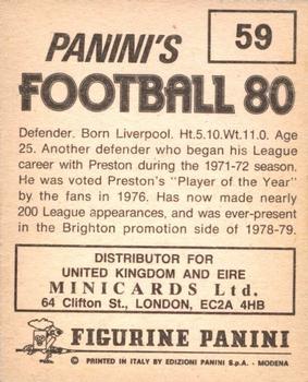 1979-80 Panini Football 80 (UK) #59 Gary Williams Back