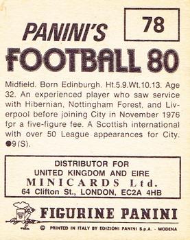1979-80 Panini Football 80 (UK) #78 Peter Cormack Back