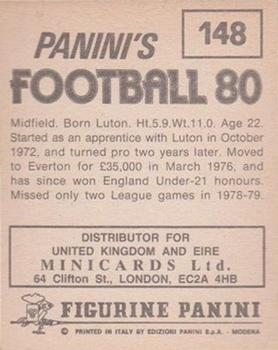 1979-80 Panini Football 80 (UK) #148 Andy King Back