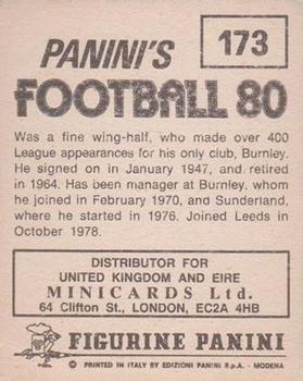 1979-80 Panini Football 80 (UK) #173 Jimmy Adamson Back