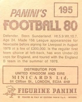 1979-80 Panini Football 80 (UK) #195 Alan Kennedy Back