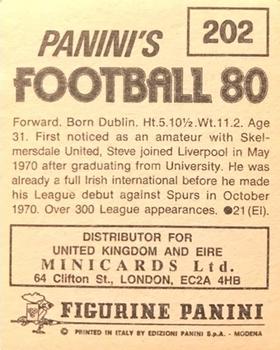 1979-80 Panini Football 80 (UK) #202 Steve Heighway Back