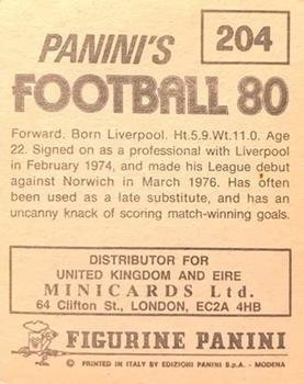 1979-80 Panini Football 80 (UK) #204 David Fairclough Back