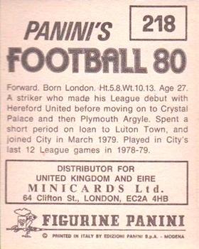 1979-80 Panini Football 80 (UK) #218 Barry Silkman Back