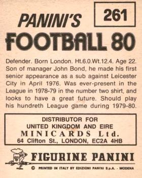 1979-80 Panini Football 80 (UK) #261 Kevin Bond Back