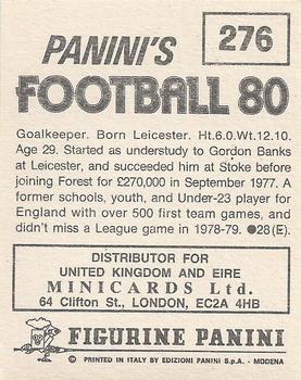 1979-80 Panini Football 80 (UK) #276 Peter Shilton Back
