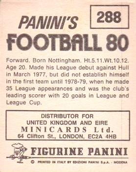 1979-80 Panini Football 80 (UK) #288 Gary Birtles Back