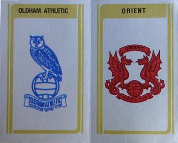 1979-80 Panini Football 80 (UK) #381 Oldham Athletic / Orient Club Badges Front