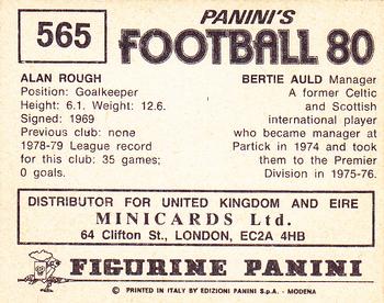 1979-80 Panini Football 80 (UK) #565 Bertie Auld / Alan Rough Back