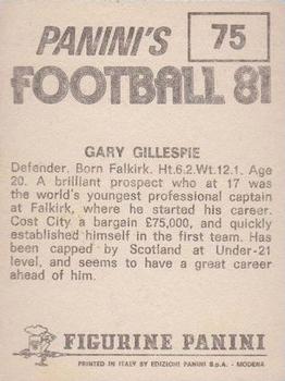 1980-81 Panini Football (UK) #75 Gary Gillespie Back
