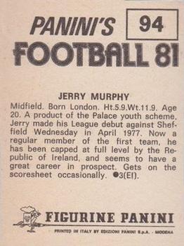 1980-81 Panini Football (UK) #94 Jerry Murphy Back