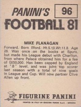 1980-81 Panini Football (UK) #96 Mike Flanagan Back