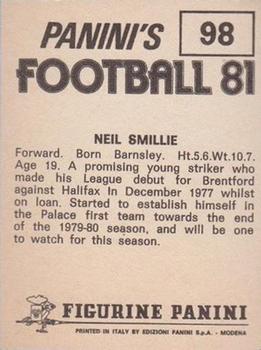 1980-81 Panini Football 81 (UK) #98 Neil Smillie Back