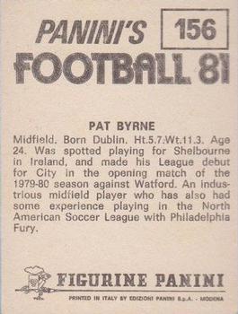 1980-81 Panini Football (UK) #156 Pat Byrne Back