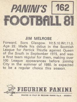 1980-81 Panini Football 81 (UK) #162 Jim Melrose Back