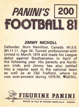1980-81 Panini Football 81 (UK) #200 Jimmy Nicholl Back