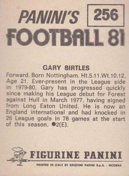 1980-81 Panini Football 81 (UK) #256 Gary Birtles Back