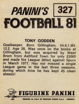1980-81 Panini Football 81 (UK) #327 Tony Godden Back