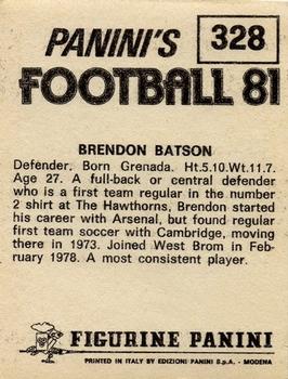 1980-81 Panini Football 81 (UK) #328 Brendon Batson Back