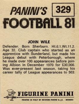 1980-81 Panini Football 81 (UK) #329 John Wile Back
