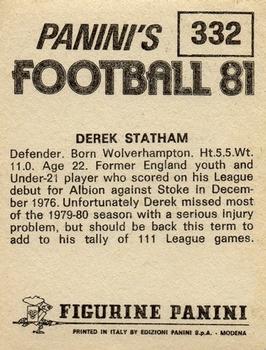 1980-81 Panini Football (UK) #332 Derek Statham Back