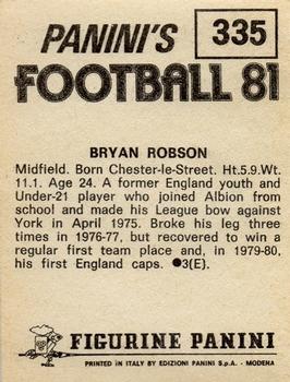 1980-81 Panini Football 81 (UK) #335 Bryan Robson Back