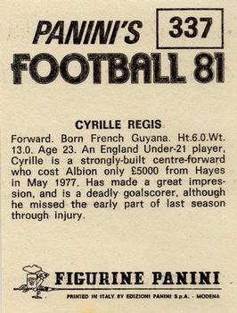 1980-81 Panini Football 81 (UK) #337 Cyrille Regis Back