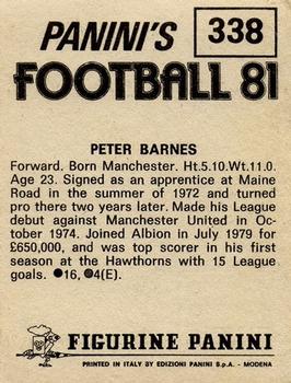 1980-81 Panini Football (UK) #338 Peter Barnes Back