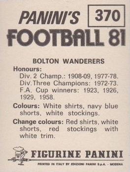 1980-81 Panini Football (UK) #370 Team Photo Back