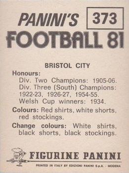 1980-81 Panini Football (UK) #373 Team Photo Back