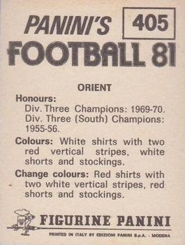 1980-81 Panini Football (UK) #405 Team Photo Back