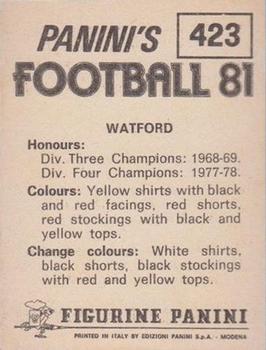 1980-81 Panini Football (UK) #423 Team Photo Back