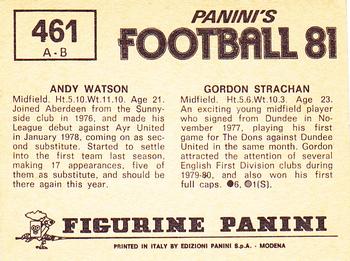 1980-81 Panini Football 81 (UK) #461 Gordon Strachan / Andy Watson Back